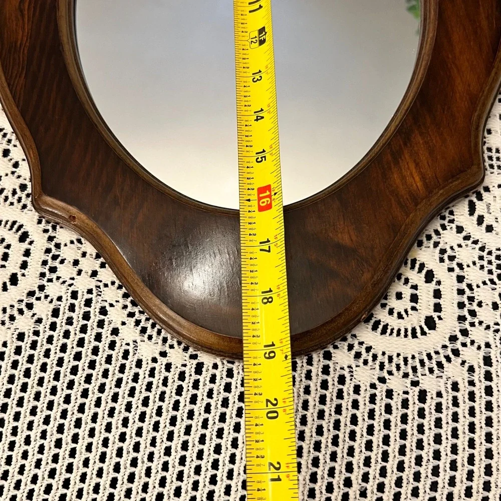 Vintage Wooden Oval Wall Mirror | Cottage Grandma